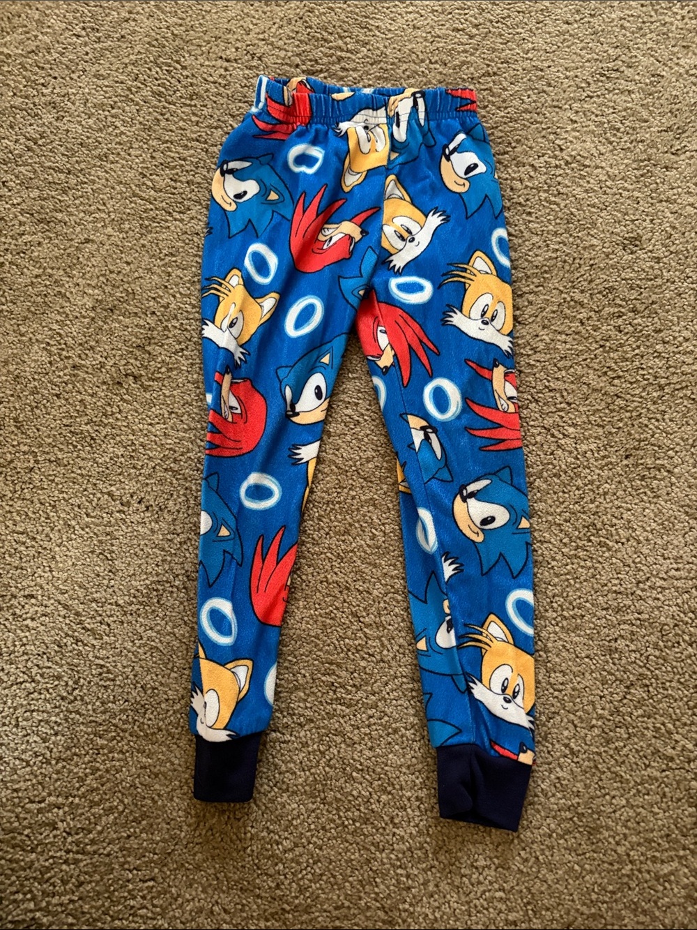 Boys Blue Sonic Pattern Fleece Pajama Pants